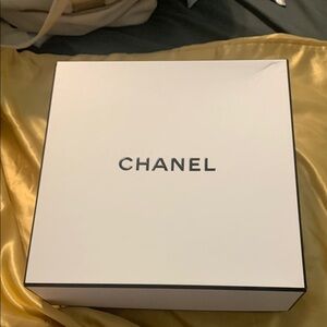 CHANEL White Gift Box with Black Trim